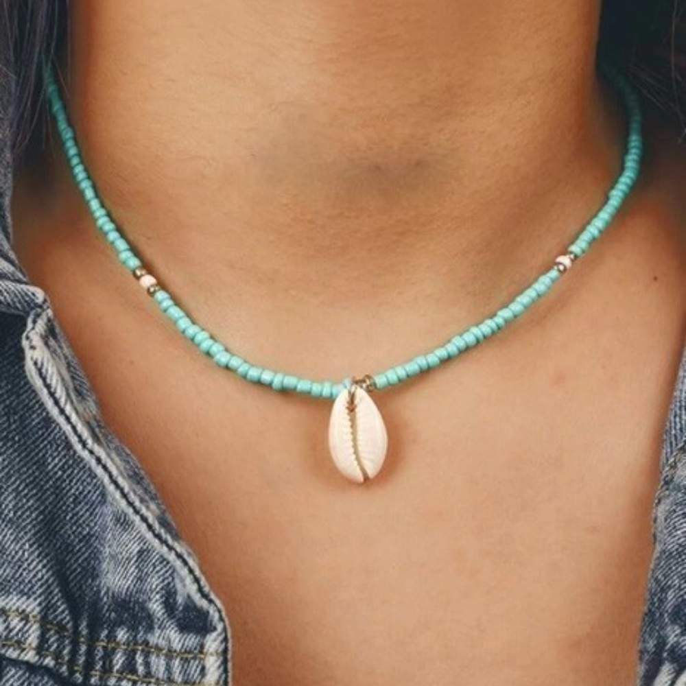Beaded Cowrie Shell Necklace